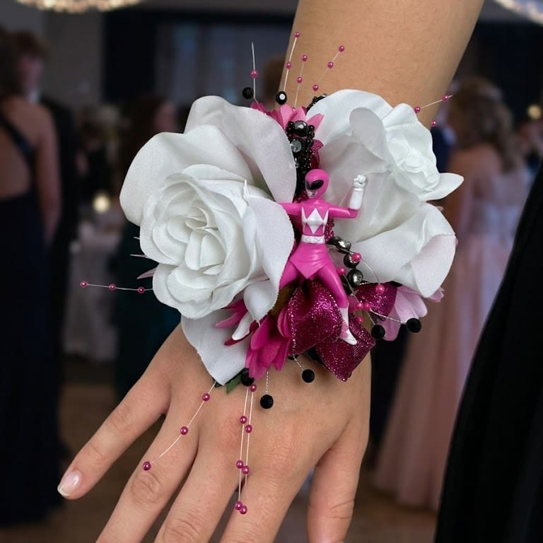 Power Ranger Wrist Corsage Flower Bouquet