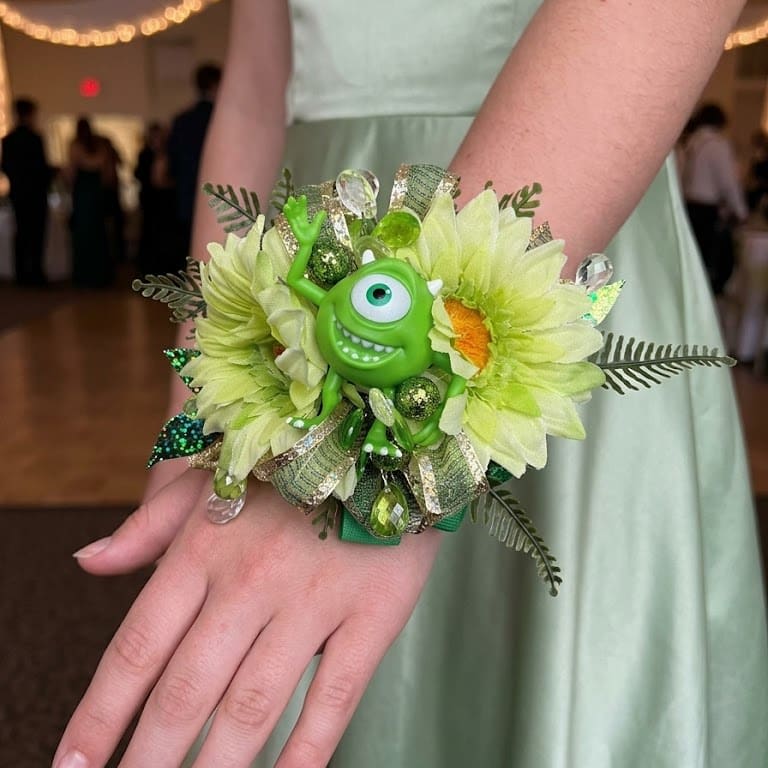 Mike Wazowski Wrist Corsage Flower Bouquet