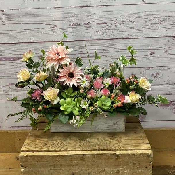 Blushing Meadow Silk (Artificial) Floral Arrangement