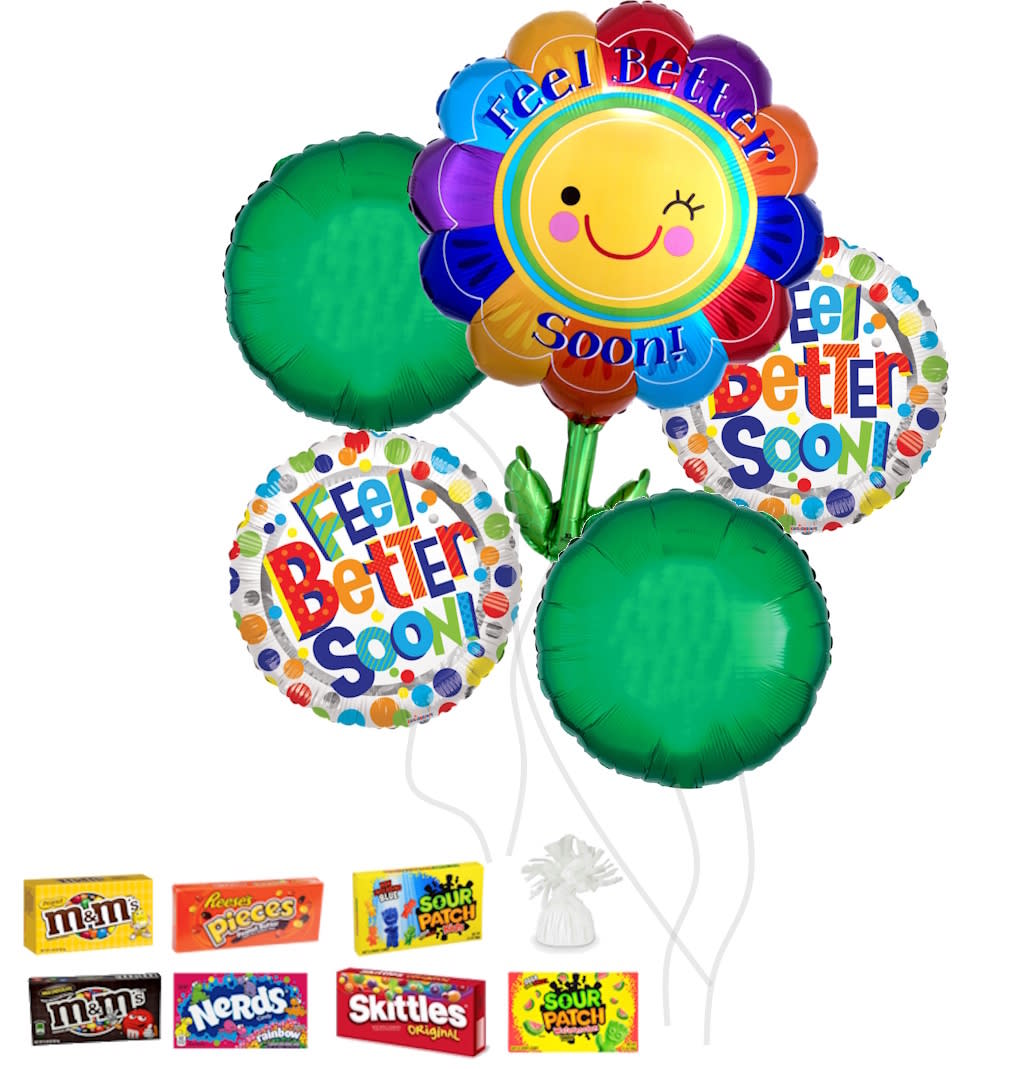 Feel Better Soon Flower Balloon Bouquets Flower Bouquet