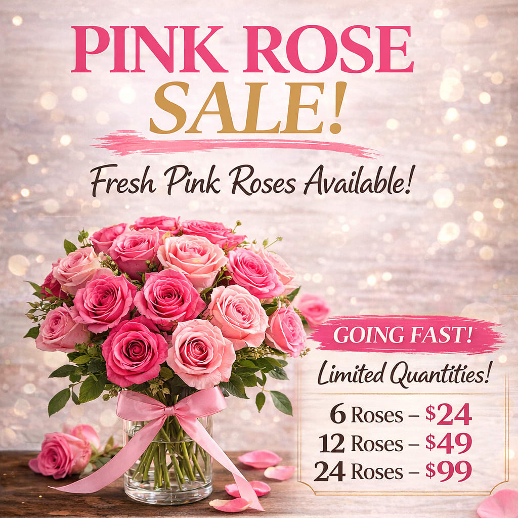 Pink Rose Sale Flower Bouquet