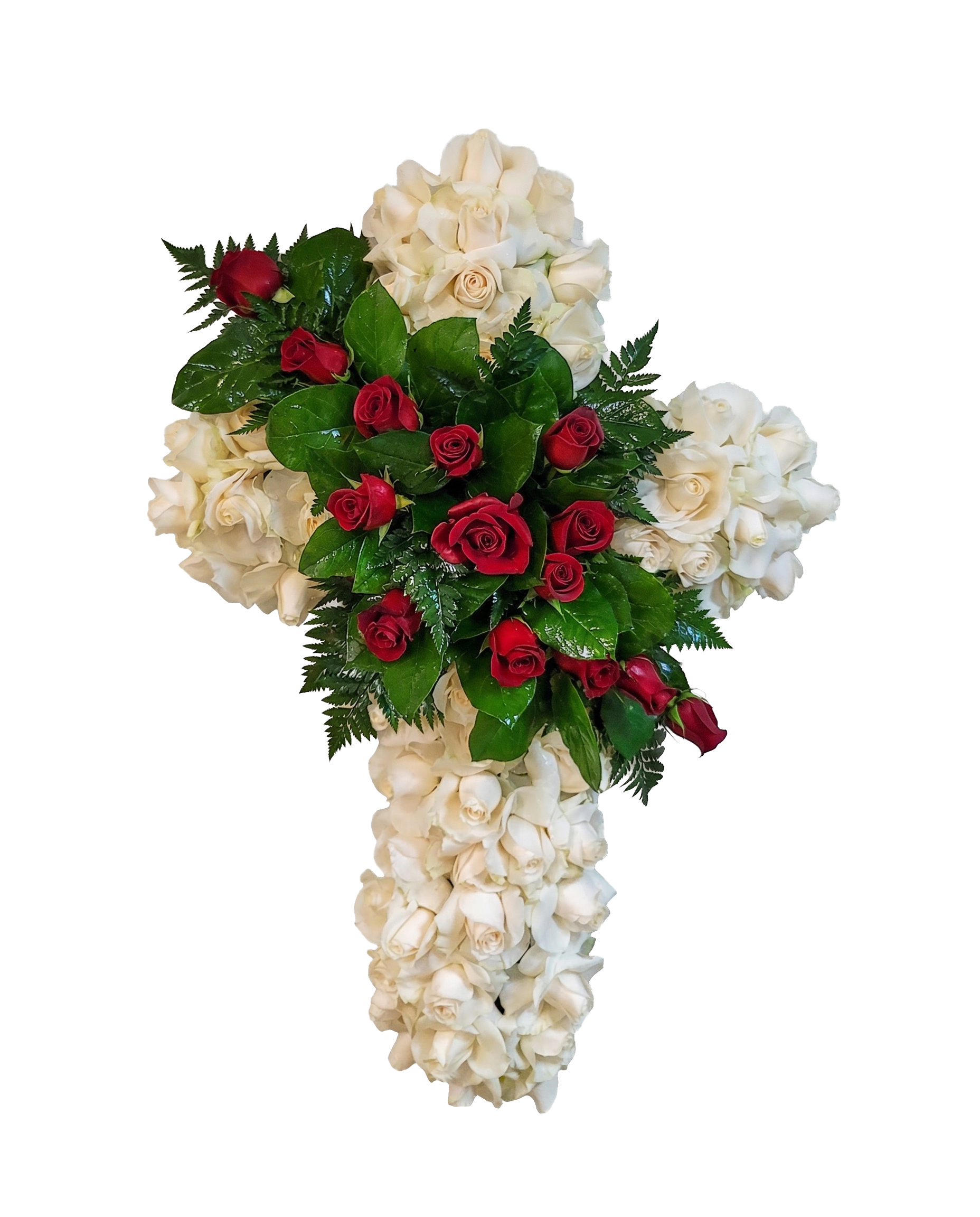 D-23 Cruz de rosas con cinta impresa