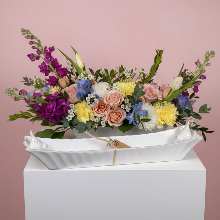 Feathers and Flowers Flower Bouquet