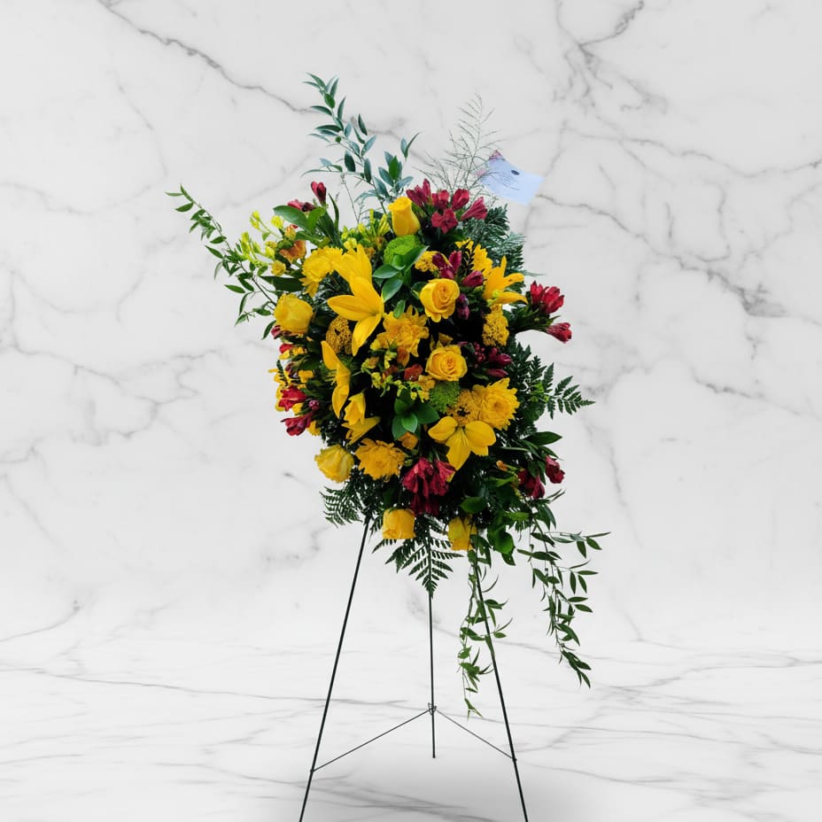 Yellow Standing Spray Flower Bouquet