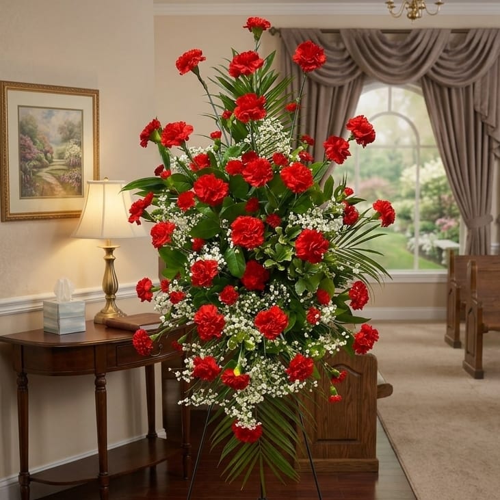 Carnation Easel Spray Flower Bouquet