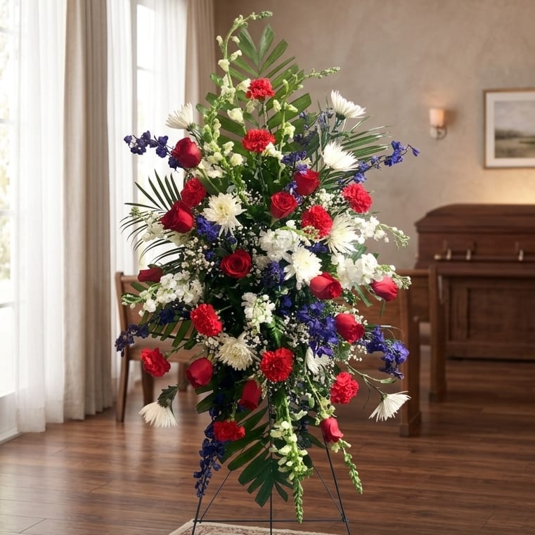 Red, White and Blue Standing Easel Spray