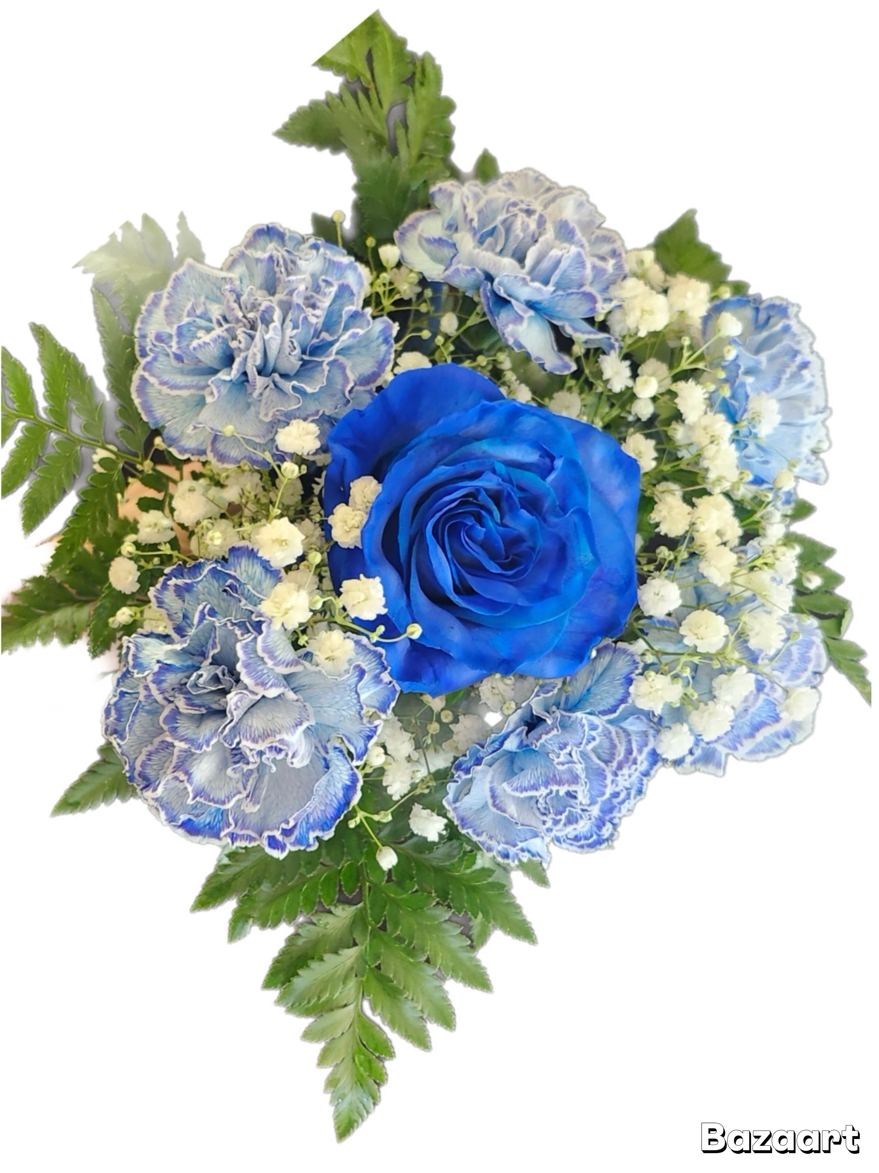 Beautiful Blues Wrapped Bouquet