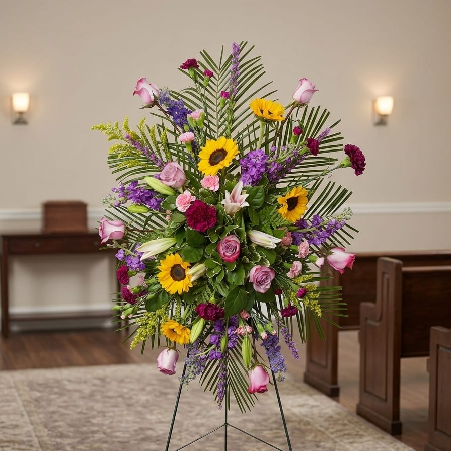 Wildflower Easel Spray Flower Bouquet