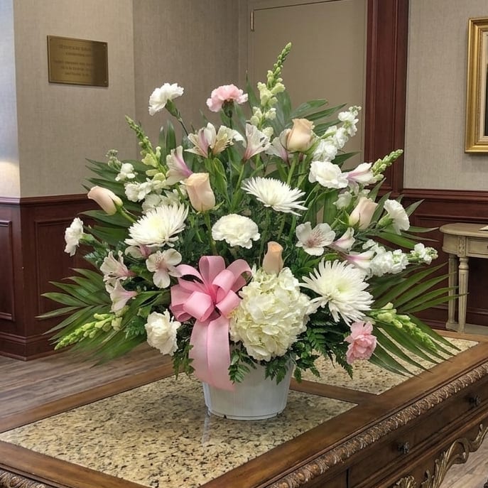 Majestic Pink and White Traditional Arrangement