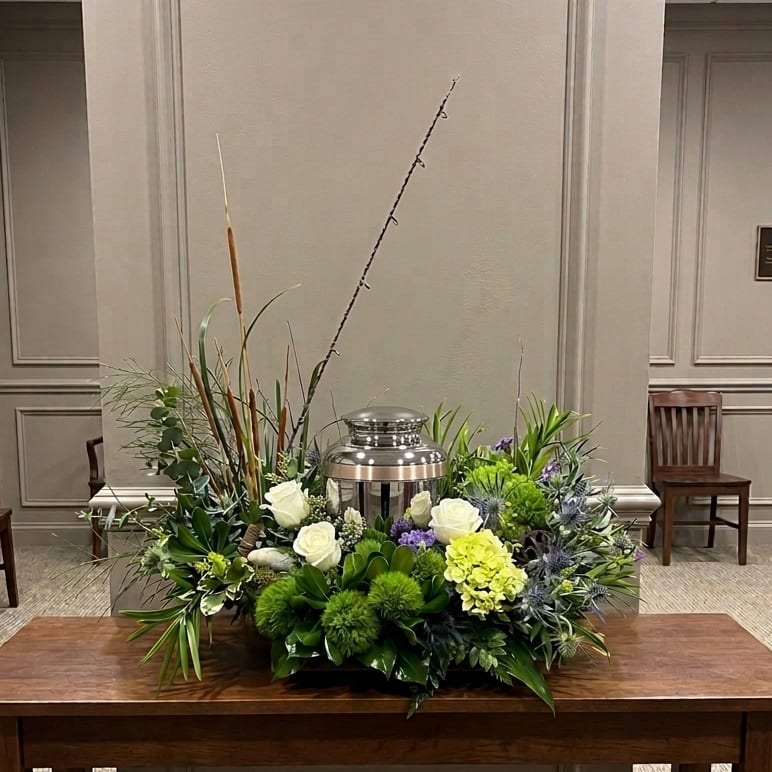 Personalized Cremation Urn Arrangement Flower Bouquet
