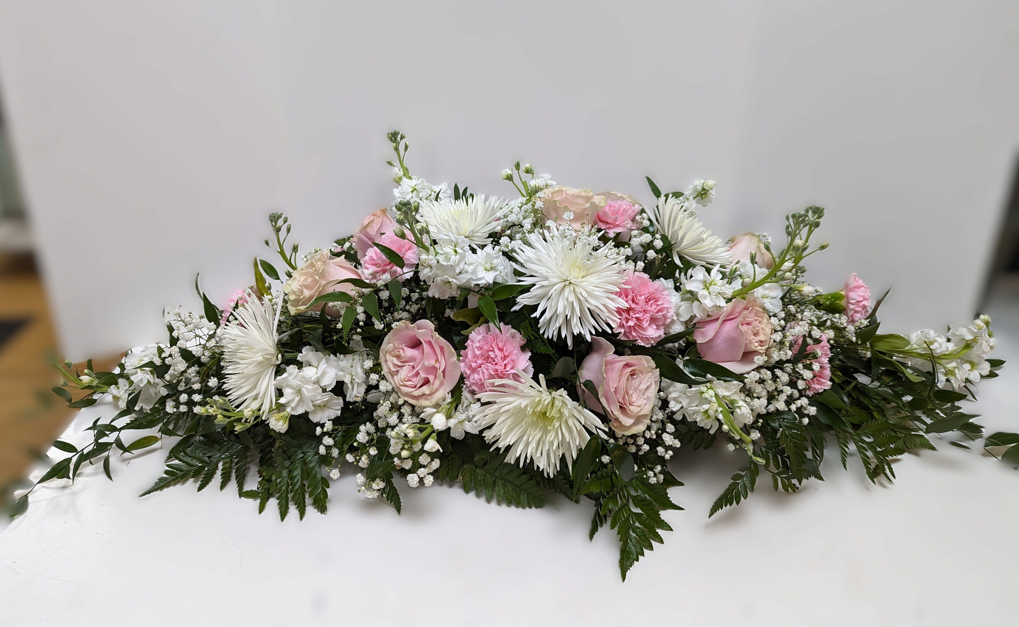 Blush and White Long Centerpiece Flower Bouquet