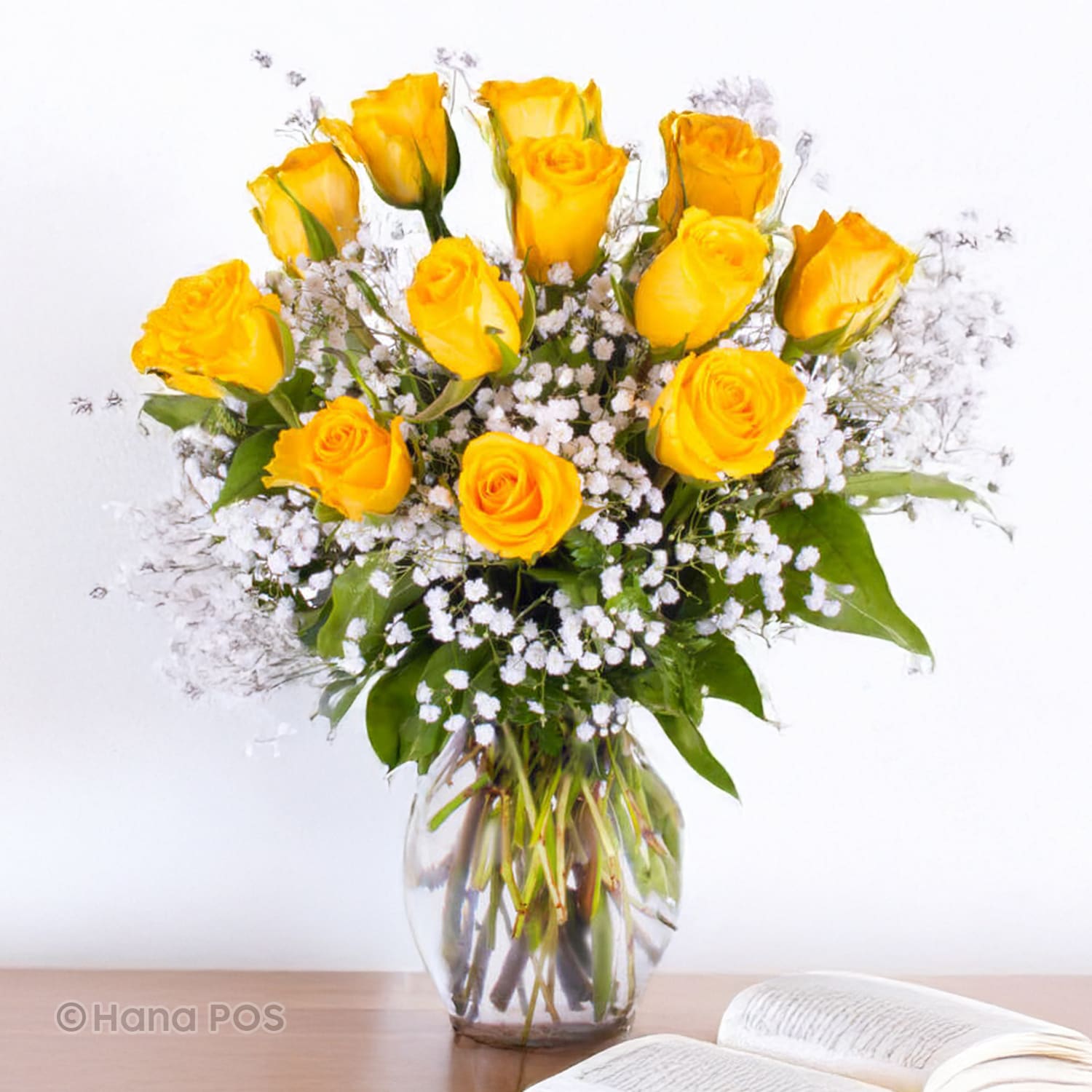 Dozen Yellow Roses Flower Bouquet