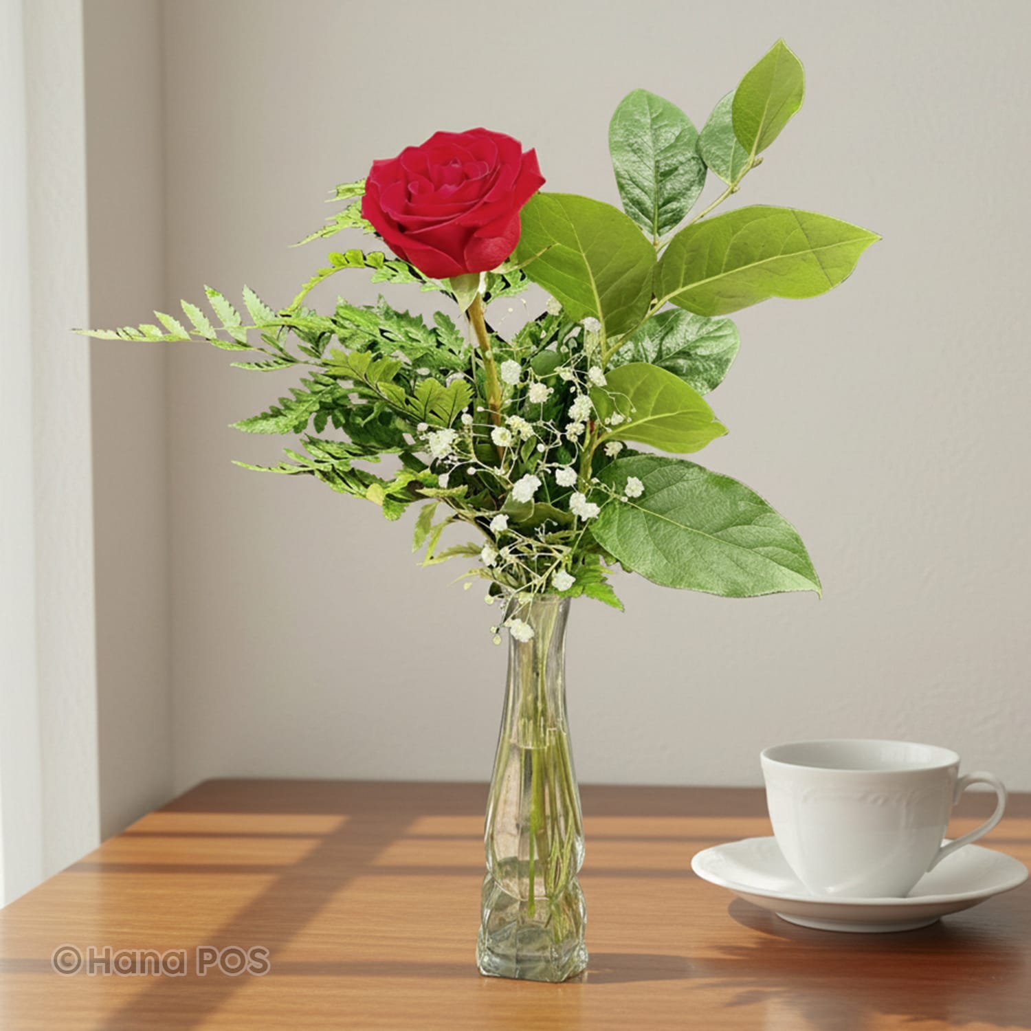Single Red Rose Vase Flower Bouquet