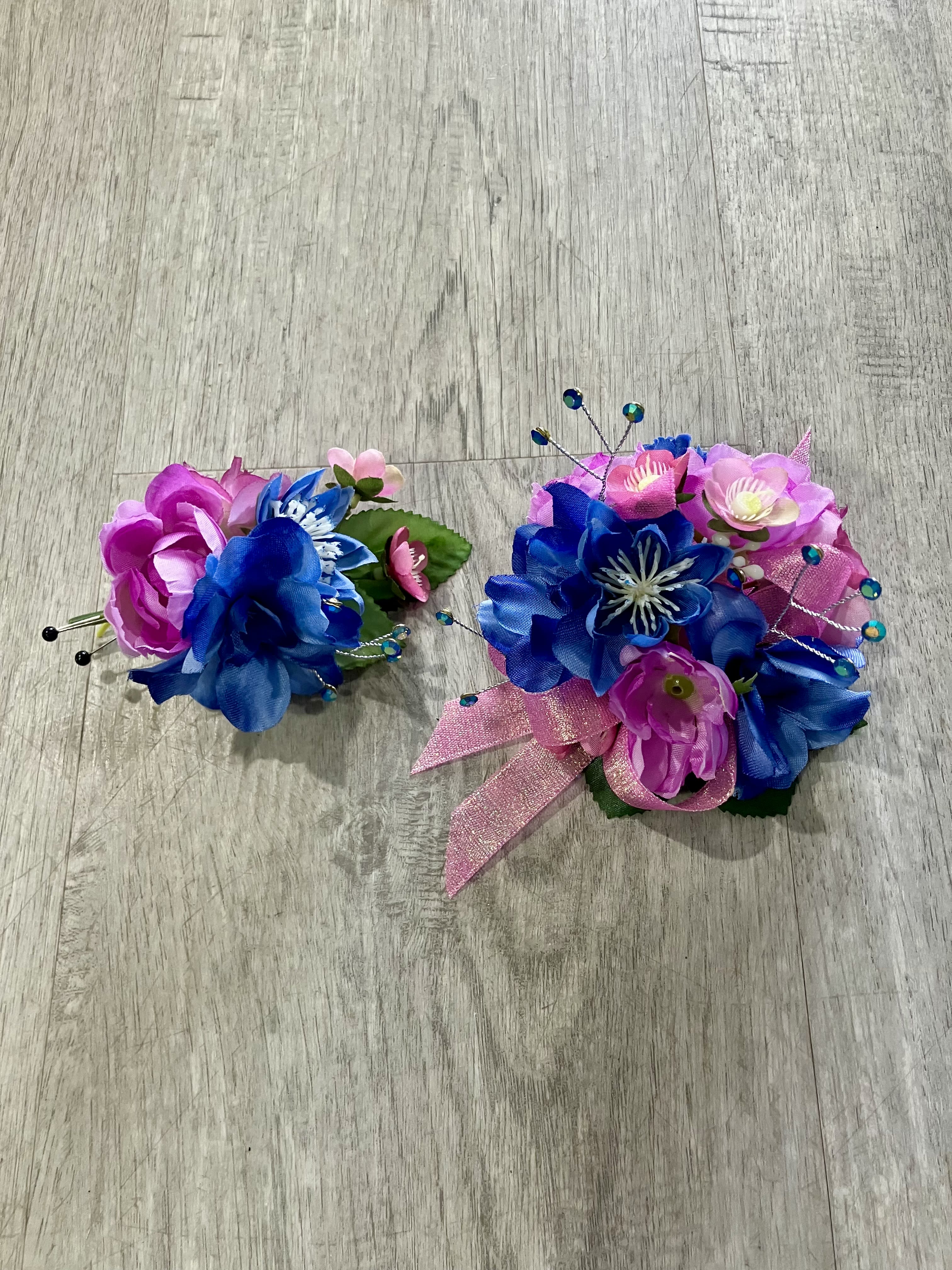 Fuchsia & Sapphire Silk Prom set