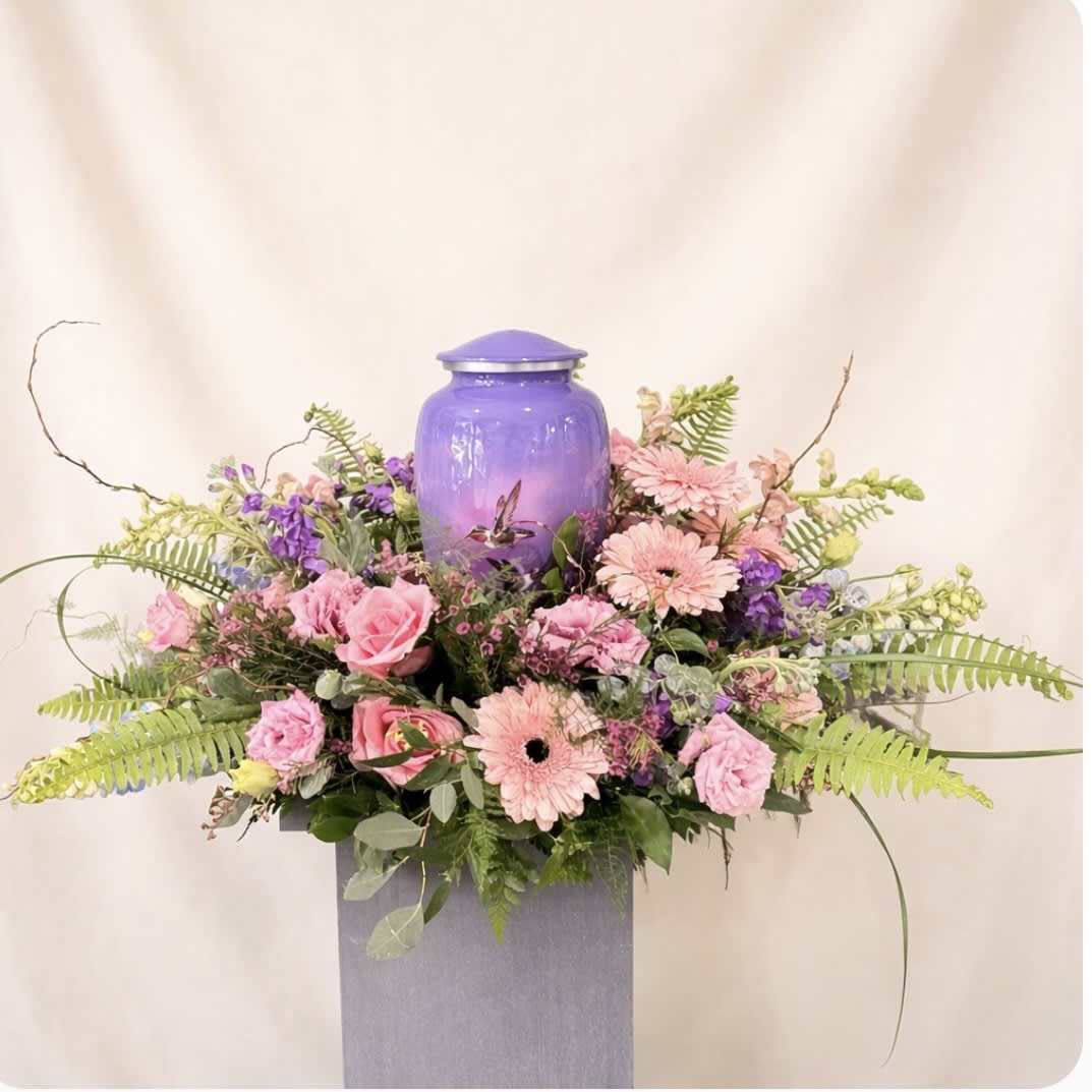 Precious Lavender and Pink Urn Surround