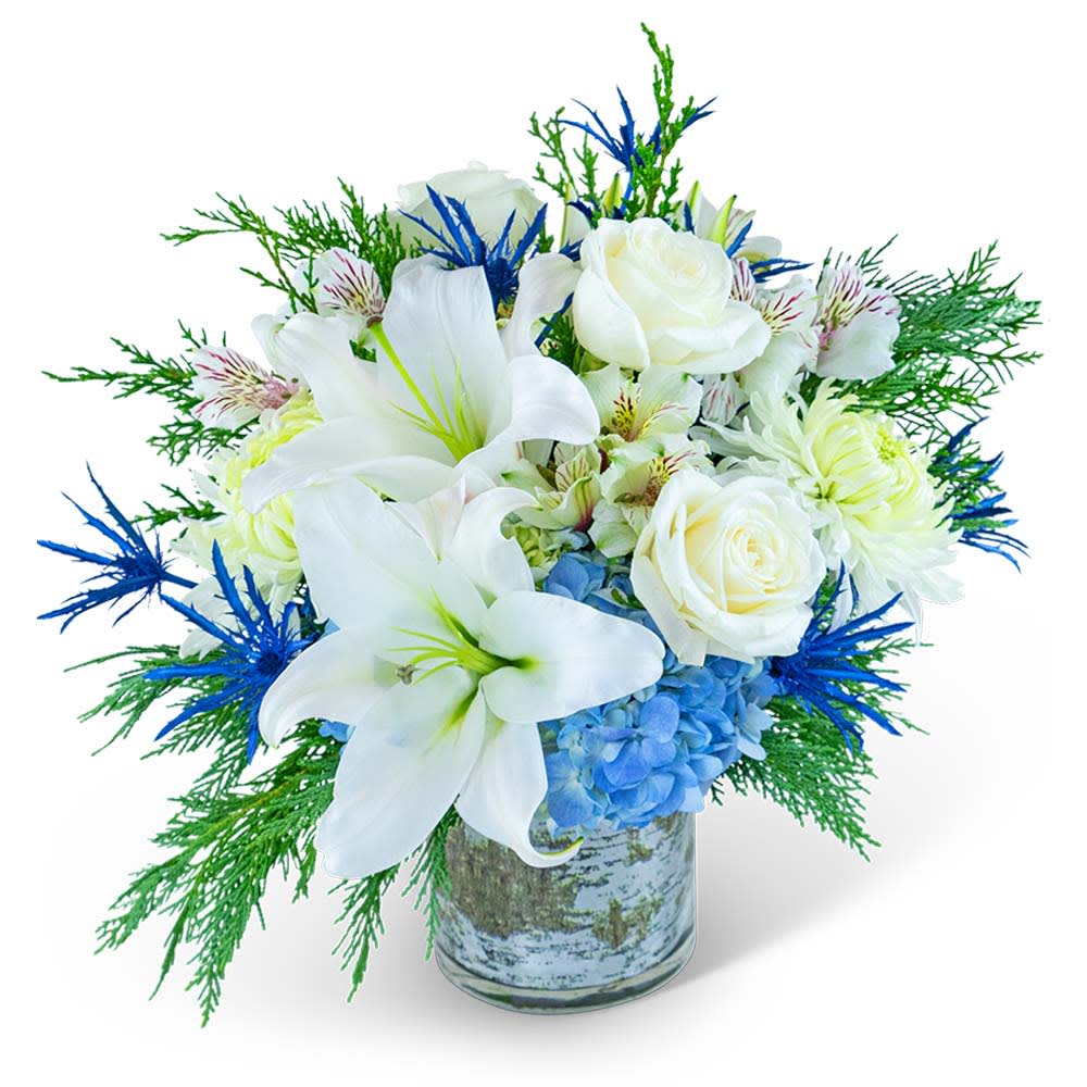 Snowy Blue Frost Flower Bouquet