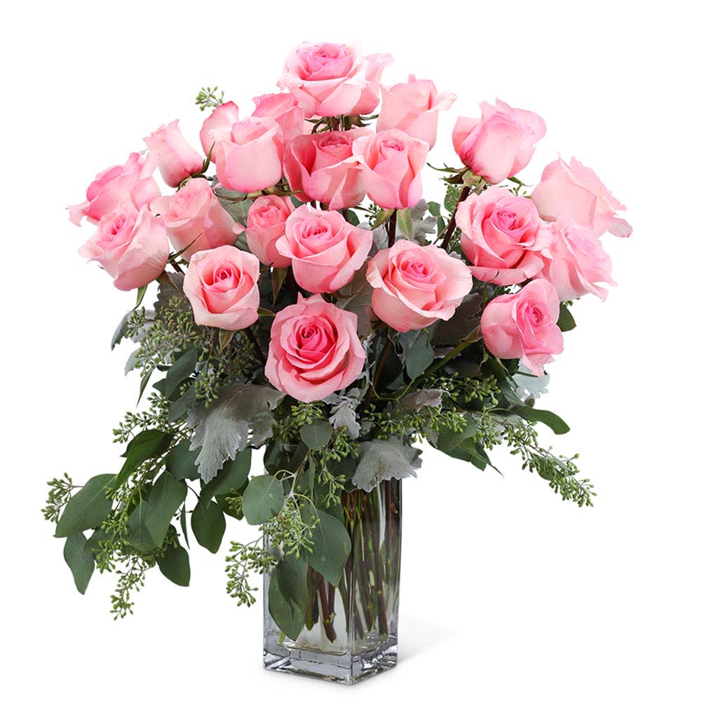 Pink Roses (24) Flower Bouquet