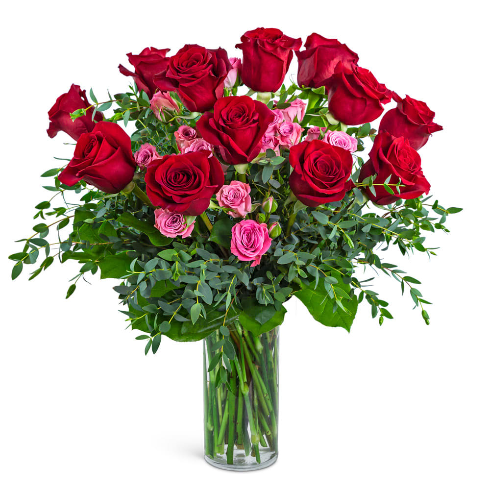 Kiss Me Dozen Roses Flower Bouquet