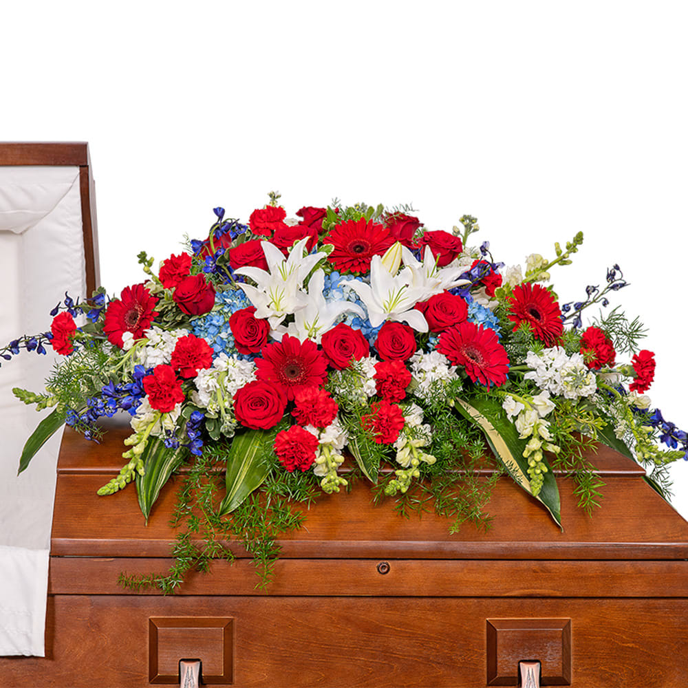 Stars and Stripes Forever Casket Spray Flower Bouquet