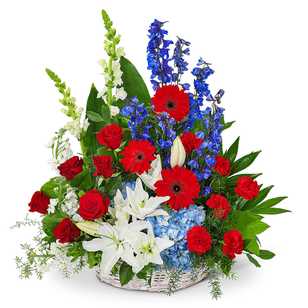 Stars and Stripes Forever Basket Flower Bouquet
