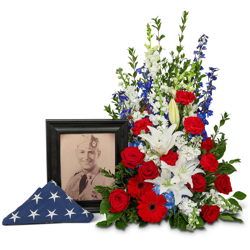 Stars and Stripes Forever Photo Tribute Flower Bouquet