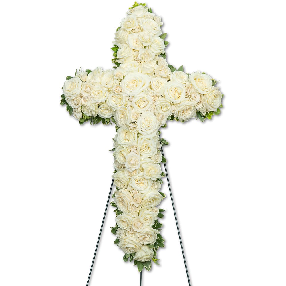 Pure Serenity Cross Flower Bouquet