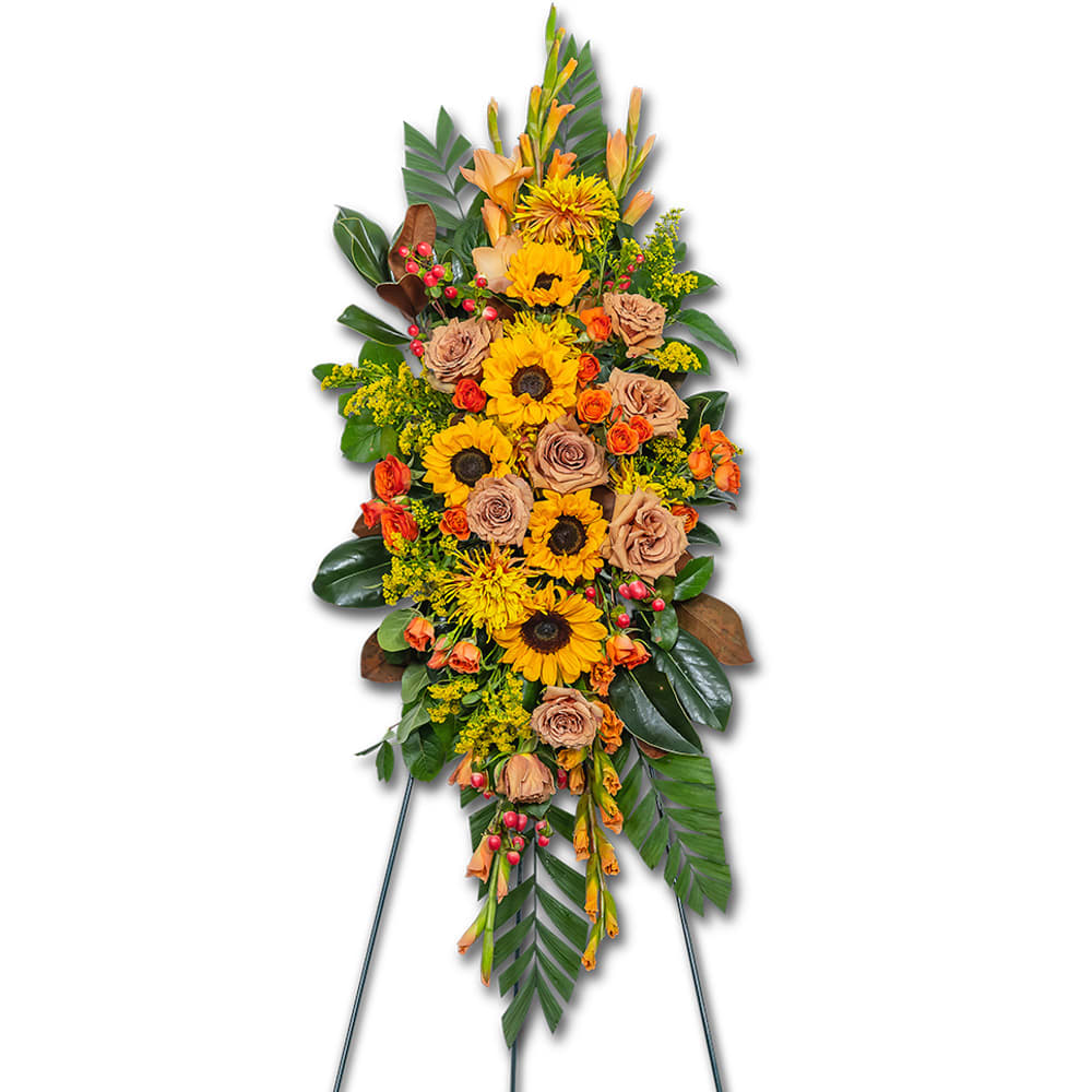Sunset Serenade Standing Spray Flower Bouquet