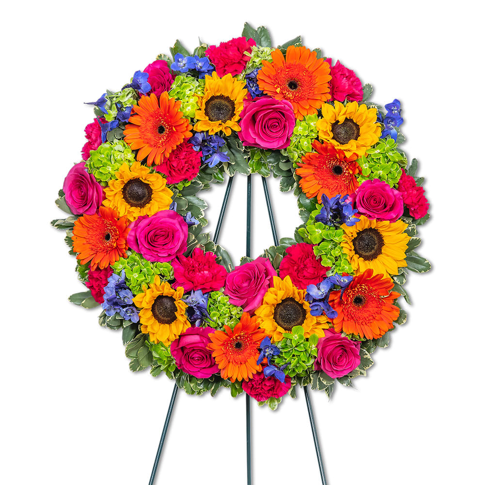 Forever Blooming Bright Wreath Flower Bouquet