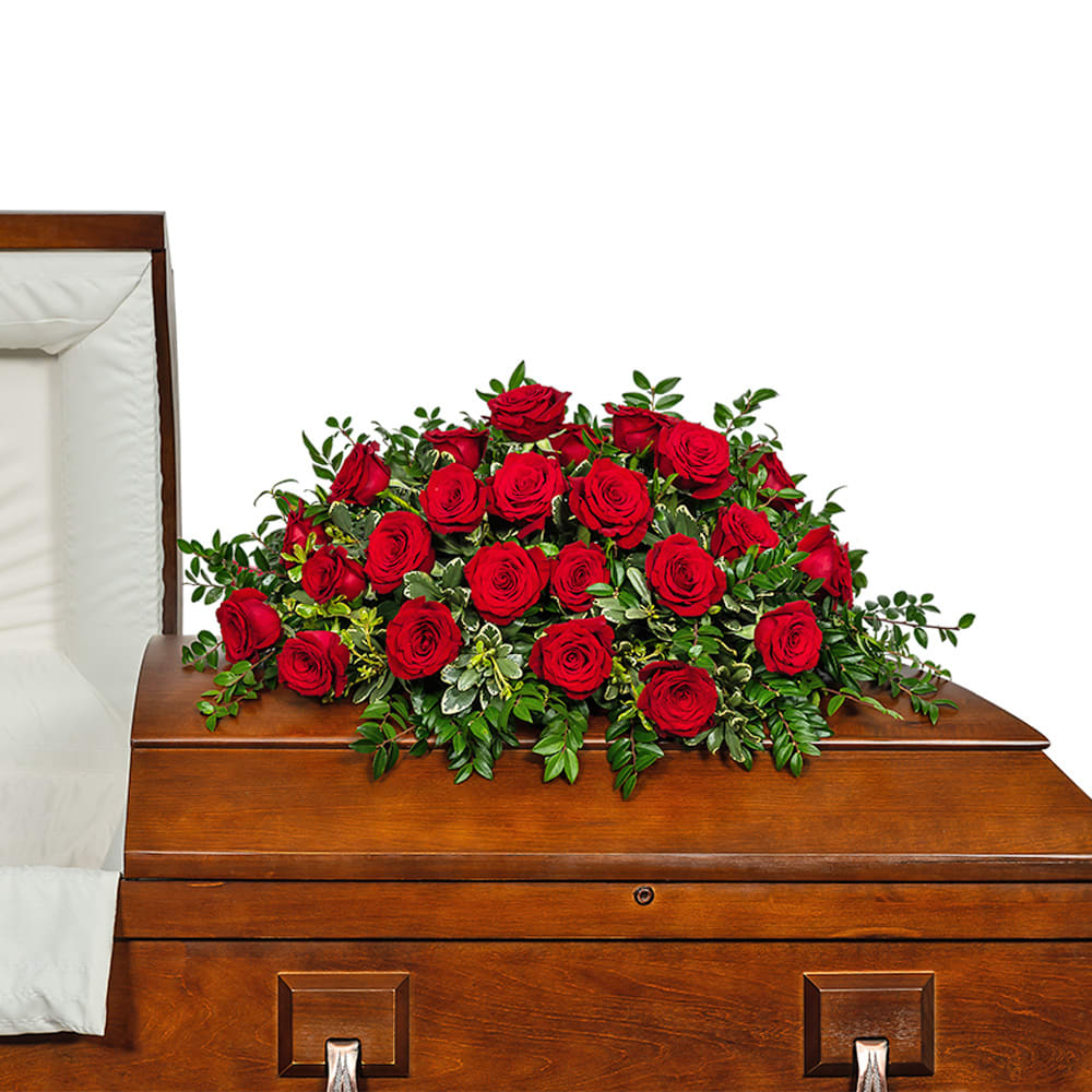 24 Rose Casket Spray Flower Bouquet