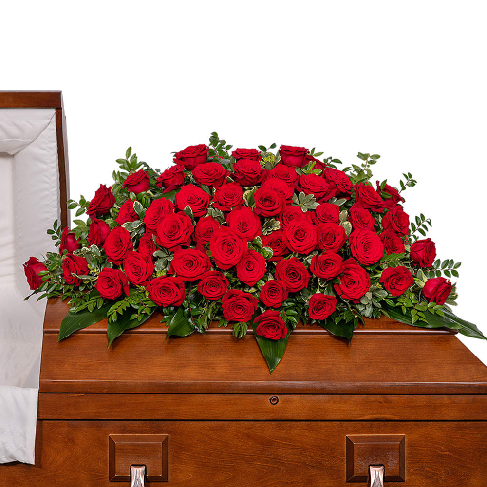 50 Rose Casket Spray Flower Bouquet