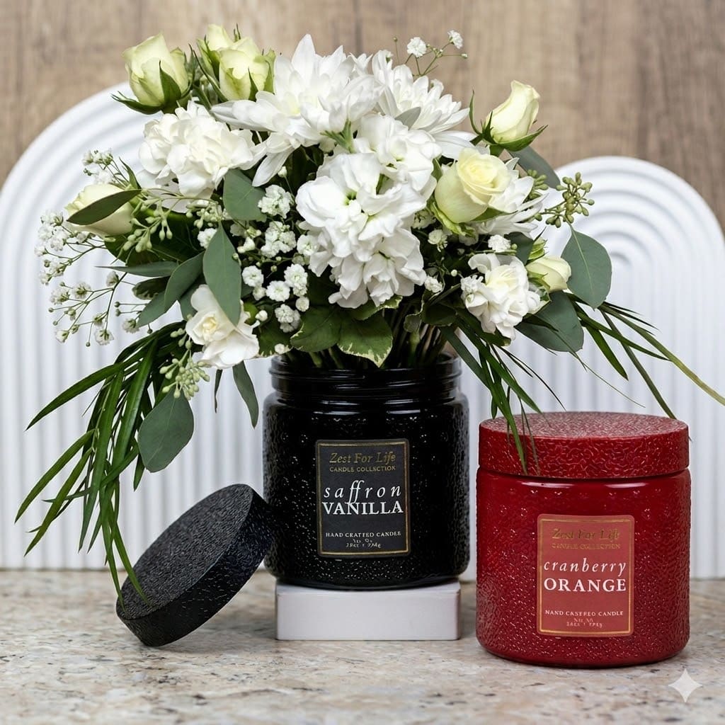 Floral Arrangement in Candle