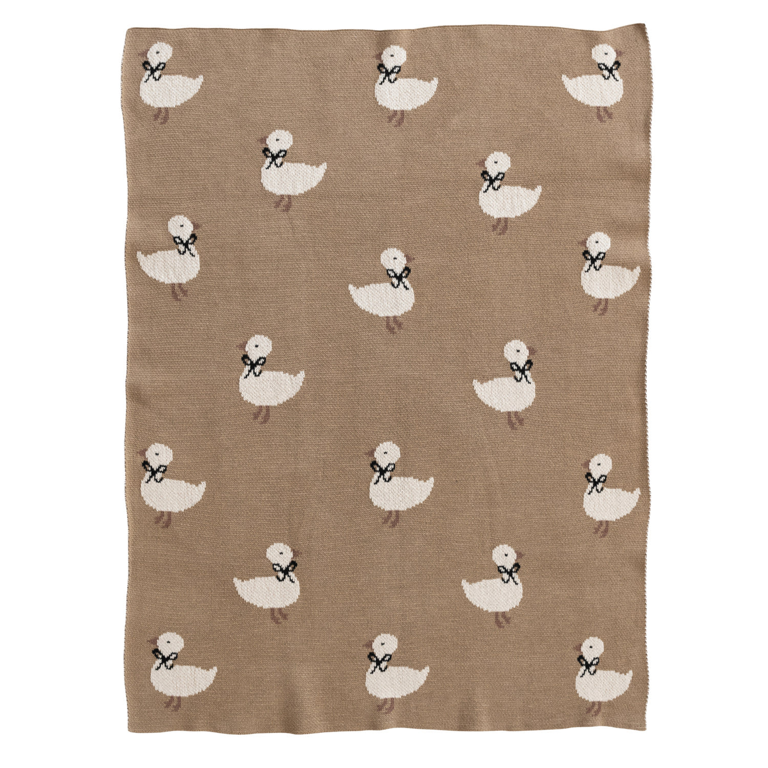 Cotton Knit Duckling Baby Blanket