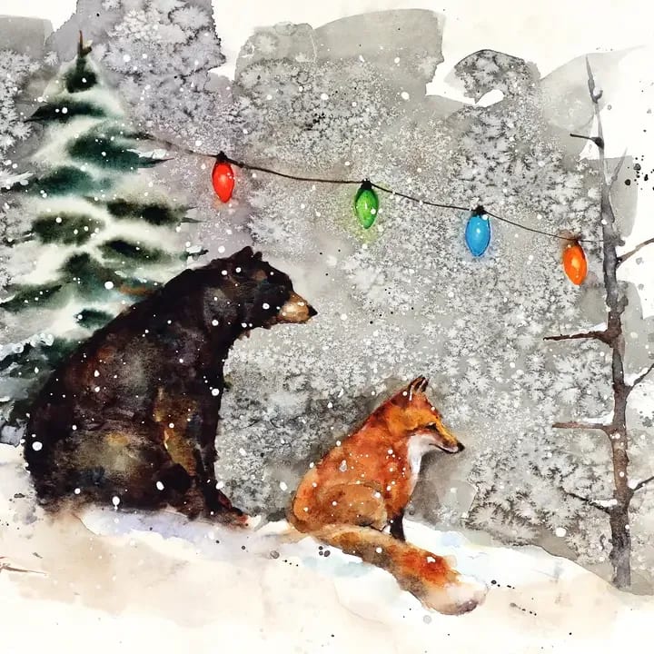 Fox, Bear & Lights Flower Bouquet