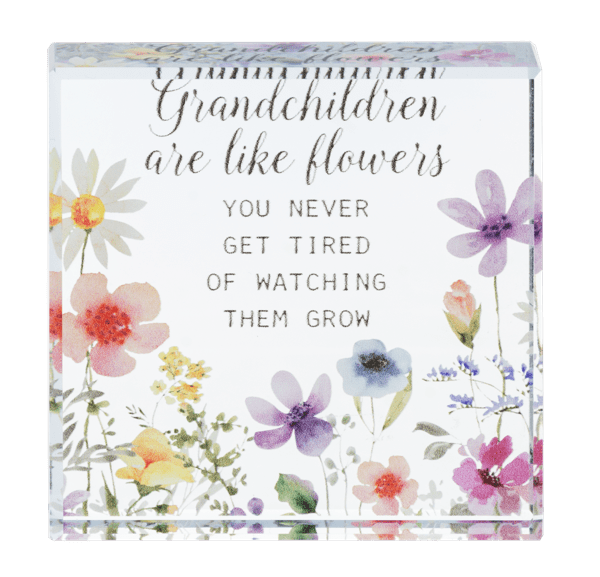 Block Talk - Grandchildren are like flowers you never get tired of watching them grow Flower Bouquet
