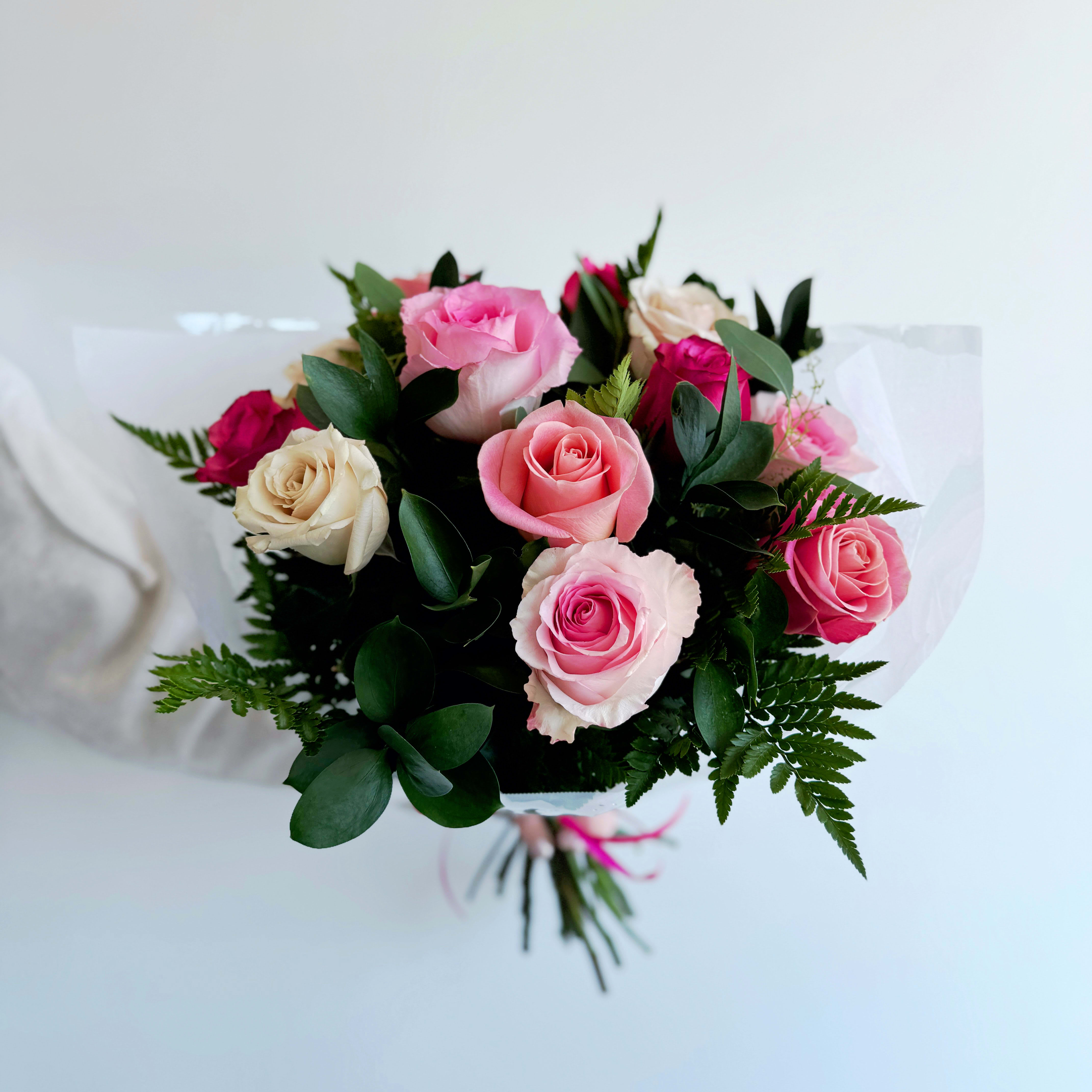 Mixed Dozen Pink Roses
