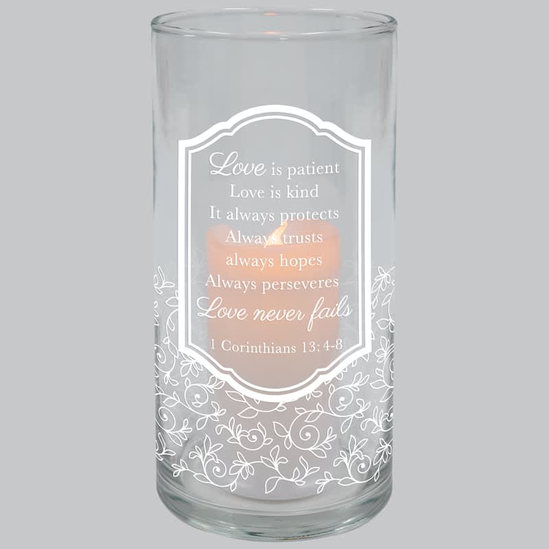 "Love Is Patient" Hurricane Candle
