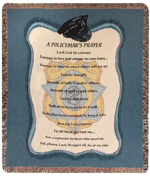 A Policeman's Prayer Tapestry Throw