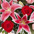 Red Rose and Stargazer Hand-tied Bouquet