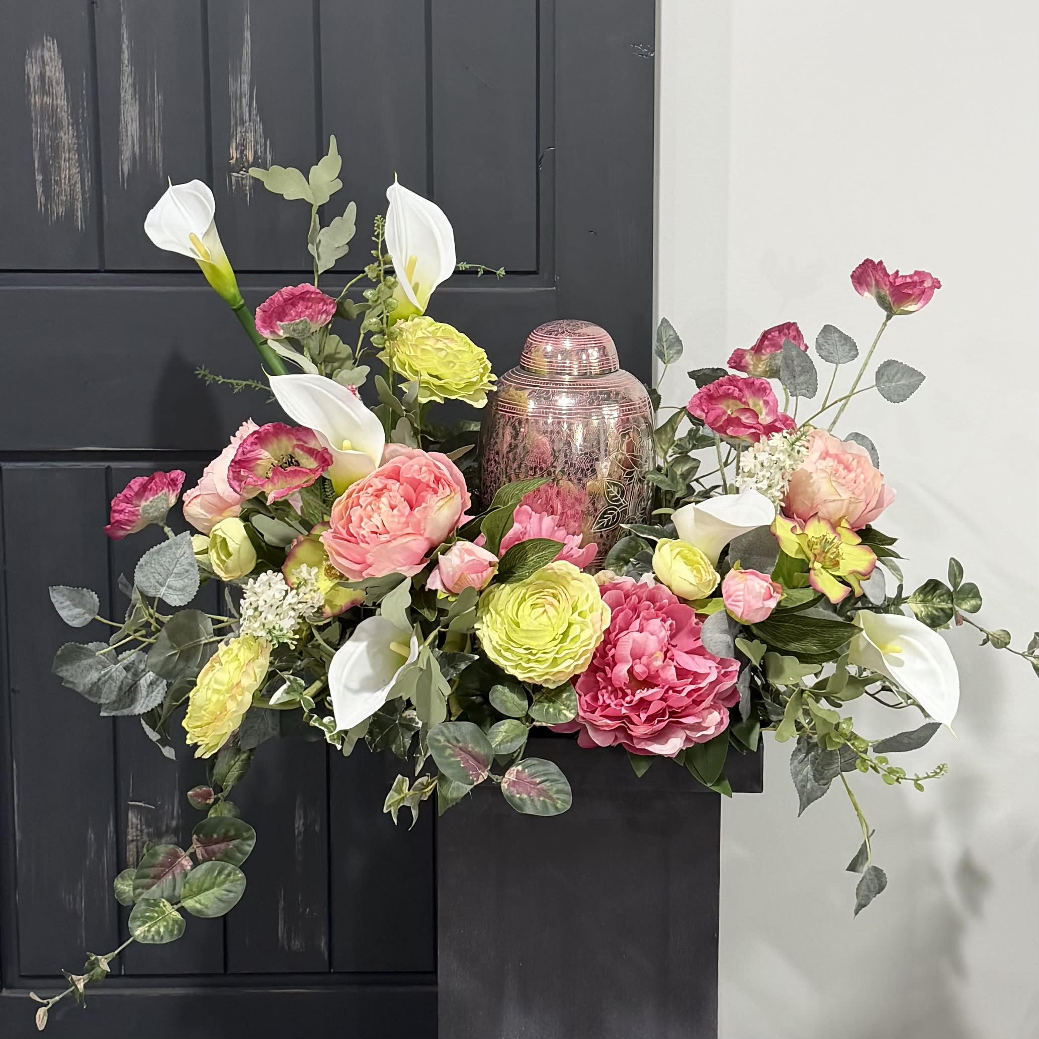 Peaceful Peony Expressions Artificial Urn Surround
