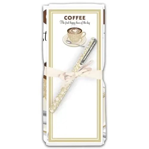 Coffee Towel, Magnetic Notepad & Pen Set