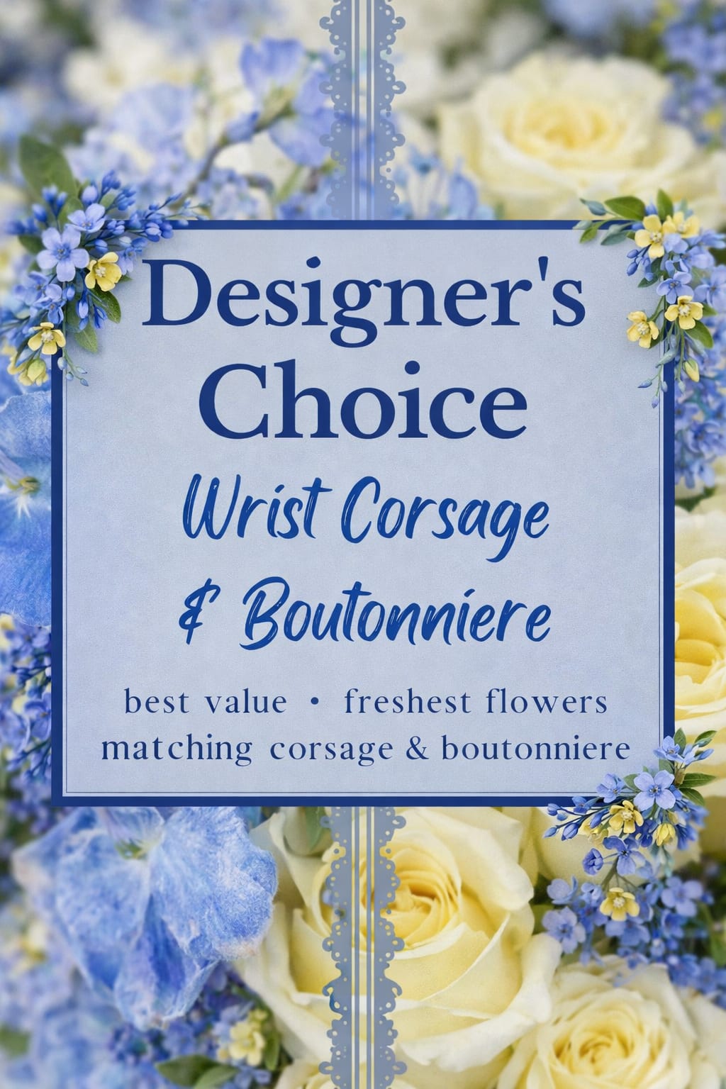 Designer's Choice - Wrist Corsage & Boutonniere. Flower Bouquet