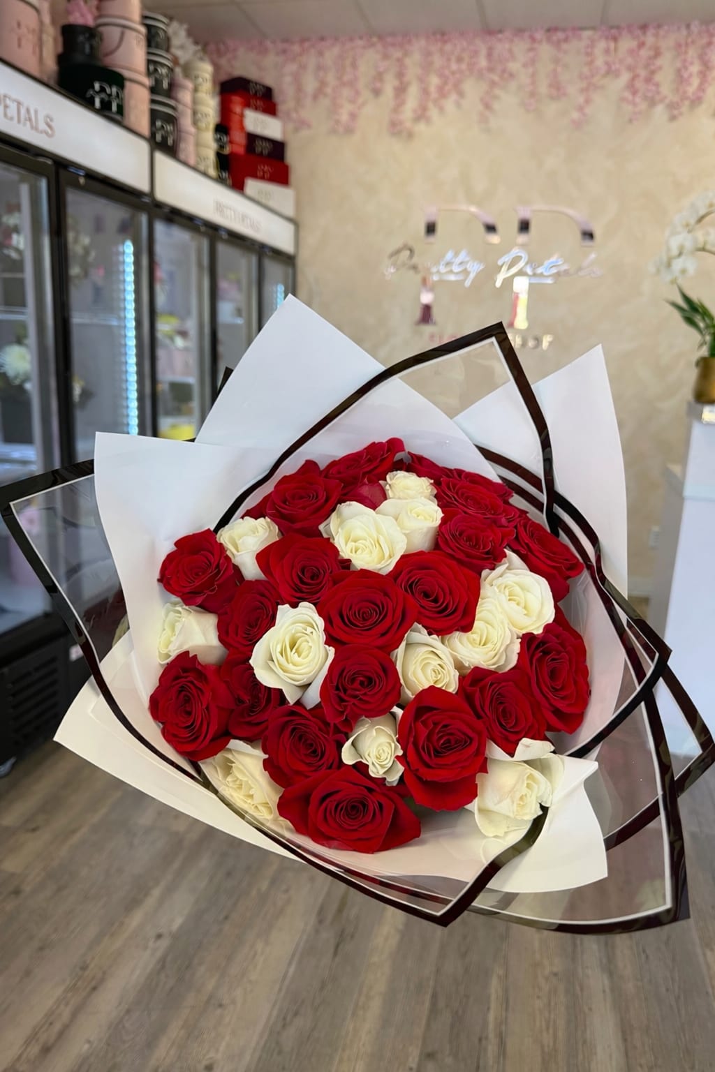 Red And White Roses Bouquet