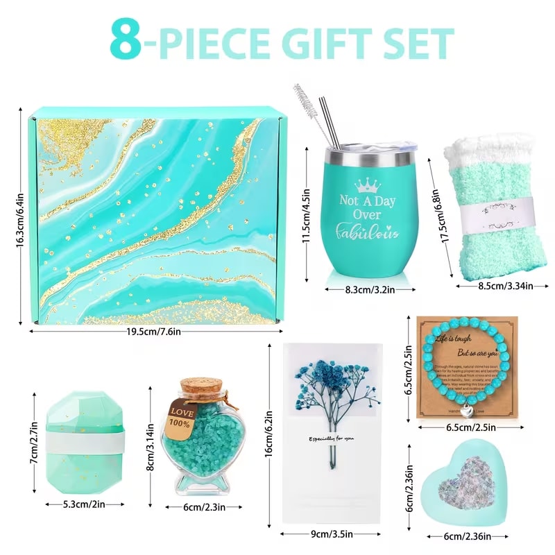 Teal Tranquility Spa Gift Box Flower Bouquet