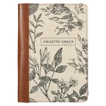 Amazing Grace Journal W/Zipper Flower Bouquet