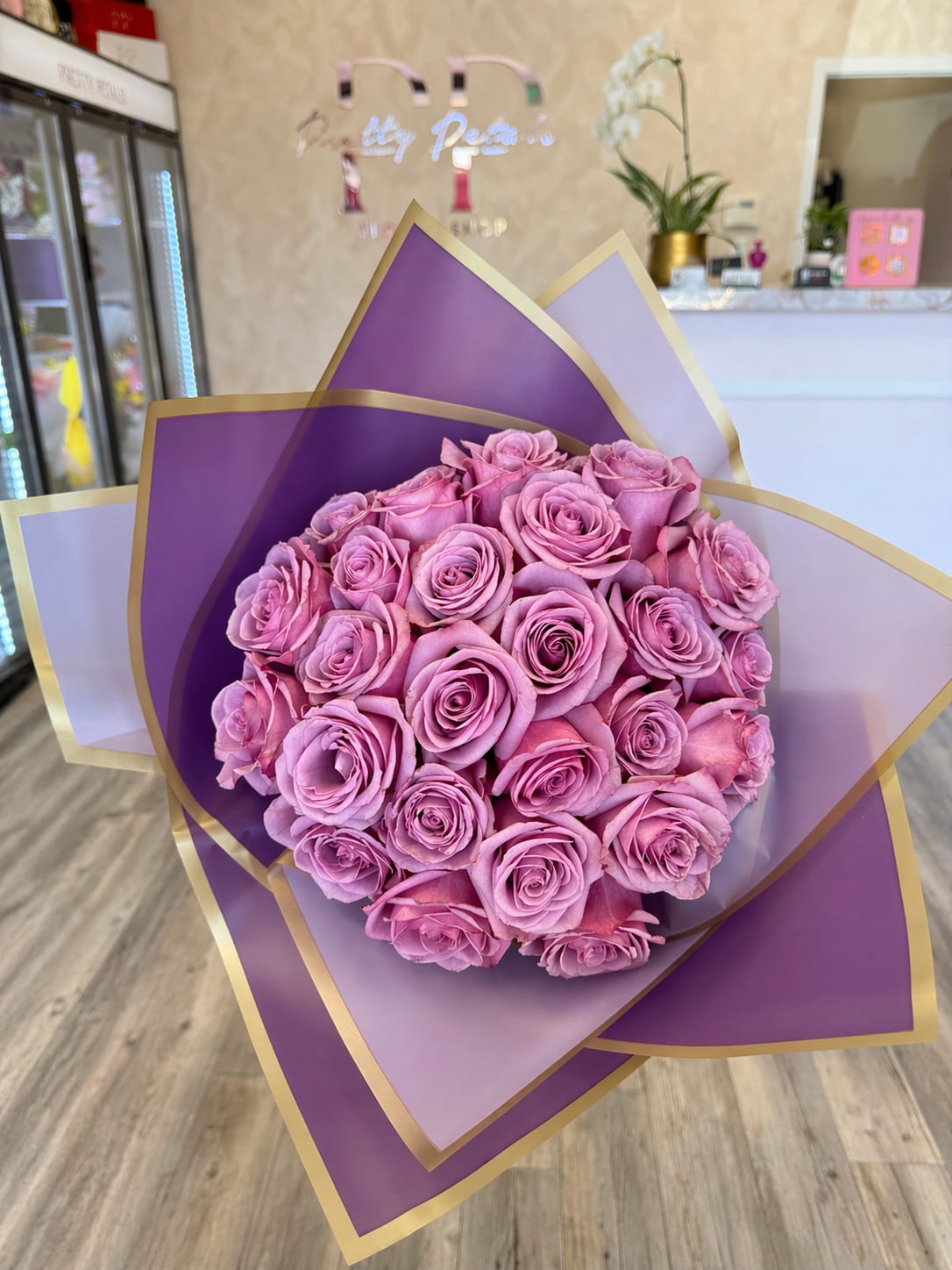 Purple Rose Bouquet Flower Bouquet