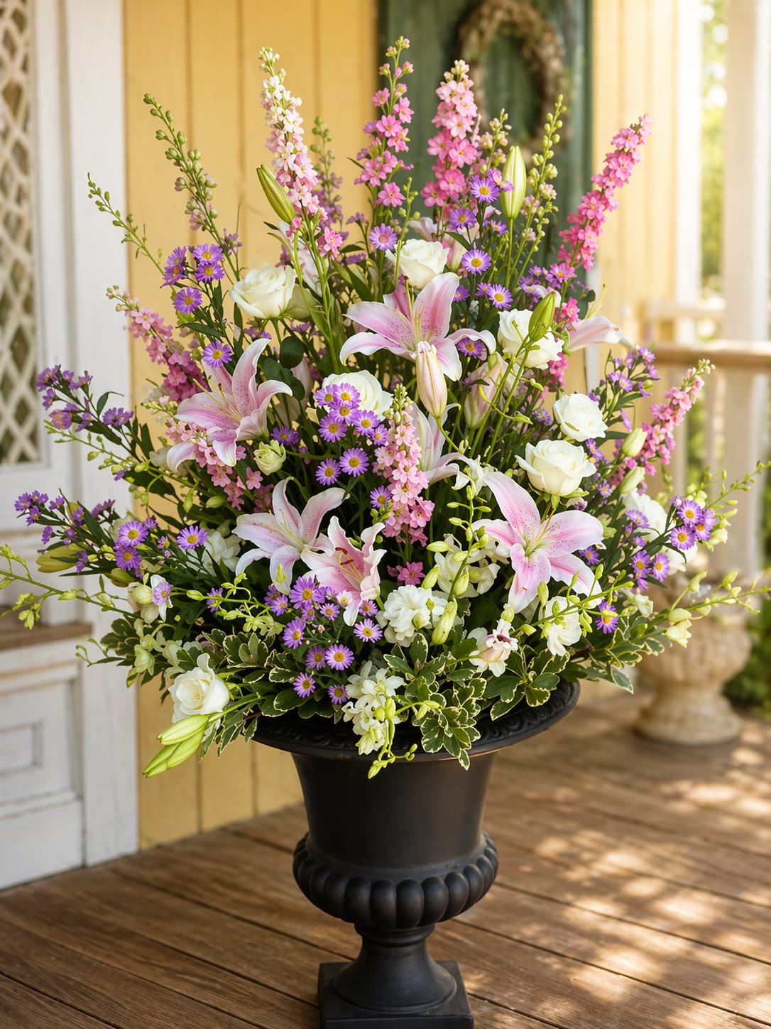 Lavender Urn Flower Bouquet