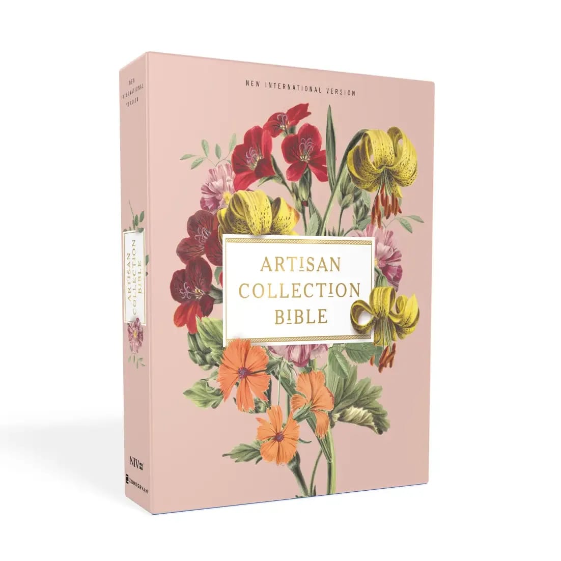 NIV Artisan Collection Bible Leathersoft Blush Floral Flower Bouquet