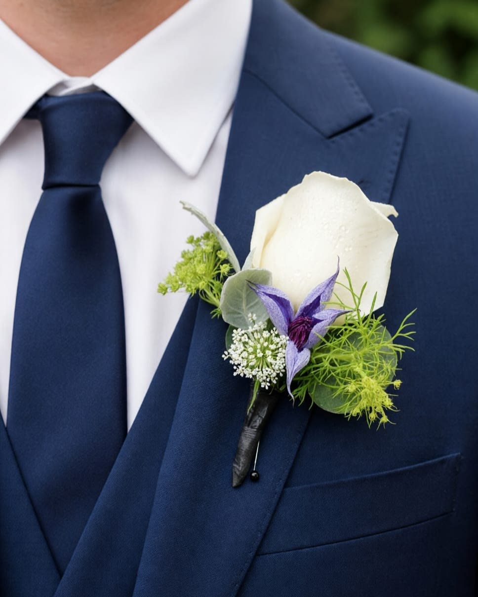 White Rose Boutonniere