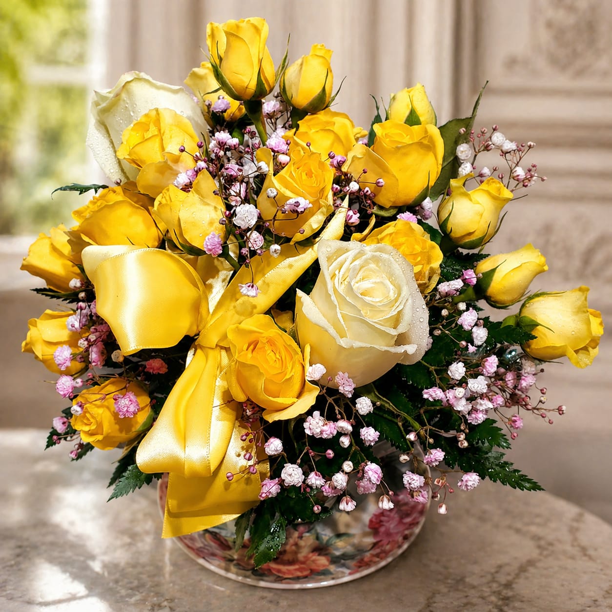 Yellow Rose Tea Cup