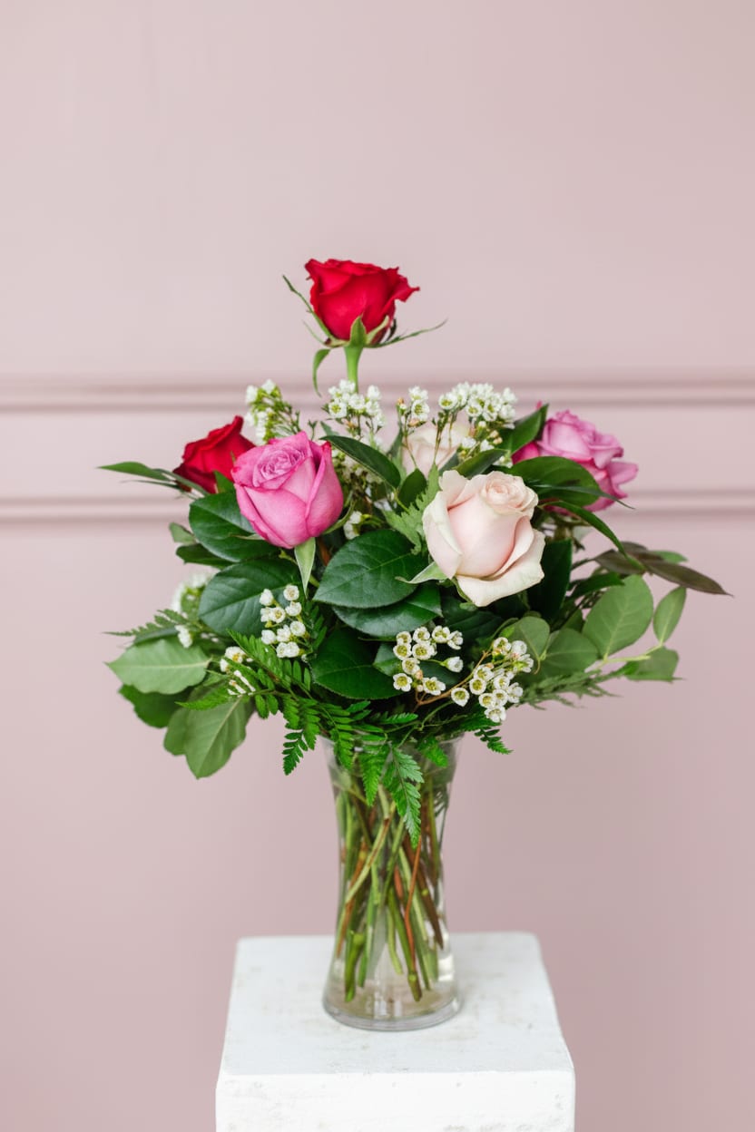 Half Dozen Mixed Roses